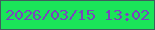 文字の大きさ：1、枠の色：3e5f5c、背景の色：1be559、文字の色：7a44bd 無料ブログパーツのブログ時計