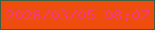 文字の大きさ：2、枠の色：3e6041、背景の色：ee4d0d、文字の色：f53a7c 無料ブログパーツのブログ時計