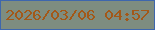 文字の大きさ：2、枠の色：3e67ad、背景の色：7e8d80、文字の色：a35818 無料ブログパーツのブログ時計