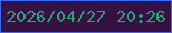 文字の大きさ：2、枠の色：3e69ec、背景の色：351144、文字の色：26a871 無料ブログパーツのブログ時計
