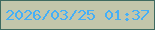 文字の大きさ：1、枠の色：3e6a5f、背景の色：c2c6ab、文字の色：44aff7 無料ブログパーツのブログ時計