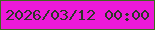 文字の大きさ：4、枠の色：3e6b1e、背景の色：ed19d9、文字の色：2c3826 無料ブログパーツのブログ時計