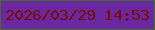 文字の大きさ：4、枠の色：3e6f2f、背景の色：6b28a1、文字の色：760d02 無料ブログパーツのブログ時計