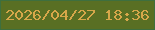 文字の大きさ：4、枠の色：3e6f3e、背景の色：596f23、文字の色：d6a74a 無料ブログパーツのブログ時計