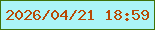 文字の大きさ：2、枠の色：3e7309、背景の色：abf5f6、文字の色：b84905 無料ブログパーツのブログ時計