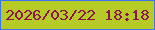 文字の大きさ：2、枠の色：3e74f6、背景の色：b6cb25、文字の色：8e134a 無料ブログパーツのブログ時計