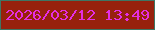 文字の大きさ：3、枠の色：3e7664、背景の色：97210d、文字の色：e42ee4 無料ブログパーツのブログ時計