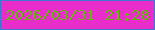 文字の大きさ：3、枠の色：3e76d2、背景の色：e92dca、文字の色：65b60f 無料ブログパーツのブログ時計