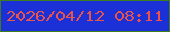 文字の大きさ：3、枠の色：3e7d1d、背景の色：1b30d7、文字の色：e8544c 無料ブログパーツのブログ時計