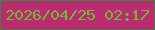 文字の大きさ：5、枠の色：3e8049、背景の色：bc2a70、文字の色：6eba32 無料ブログパーツのブログ時計