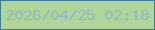文字の大きさ：3、枠の色：3e8093、背景の色：afd59b、文字の色：90bbc0 無料ブログパーツのブログ時計