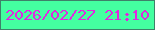 文字の大きさ：3、枠の色：3e8169、背景の色：44ffa0、文字の色：e127e0 無料ブログパーツのブログ時計