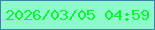 文字の大きさ：1、枠の色：3e83a7、背景の色：8df9cc、文字の色：06f929 無料ブログパーツのブログ時計