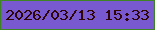 文字の大きさ：1、枠の色：3e8424、背景の色：7959cf、文字の色：300505 無料ブログパーツのブログ時計