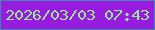 文字の大きさ：3、枠の色：3e85b8、背景の色：971cdf、文字の色：9be78d 無料ブログパーツのブログ時計