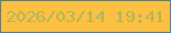 文字の大きさ：1、枠の色：3e86a1、背景の色：fec040、文字の色：abb75c 無料ブログパーツのブログ時計