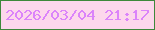 文字の大きさ：3、枠の色：3e883a、背景の色：fdd7ec、文字の色：db84fa 無料ブログパーツのブログ時計