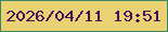 文字の大きさ：3、枠の色：3e8867、背景の色：e8d271、文字の色：430e5c 無料ブログパーツのブログ時計
