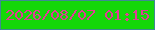 文字の大きさ：5、枠の色：3e8a93、背景の色：14d709、文字の色：e13c95 無料ブログパーツのブログ時計
