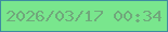 文字の大きさ：5、枠の色：3e8ba1、背景の色：79e68d、文字の色：70a87b 無料ブログパーツのブログ時計