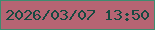 文字の大きさ：3、枠の色：3e8c70、背景の色：b66473、文字の色：174941 無料ブログパーツのブログ時計