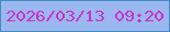文字の大きさ：2、枠の色：3e8cc3、背景の色：9bb7ef、文字の色：c930ce 無料ブログパーツのブログ時計