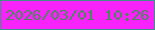 文字の大きさ：2、枠の色：3e9286、背景の色：f822fb、文字の色：4e8660 無料ブログパーツのブログ時計