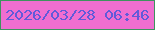 文字の大きさ：5、枠の色：3e935e、背景の色：f06ed0、文字の色：625ad9 無料ブログパーツのブログ時計