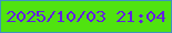 文字の大きさ：4、枠の色：3e93c0、背景の色：50e310、文字の色：641ee2 無料ブログパーツのブログ時計