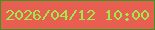 文字の大きさ：1、枠の色：3e9421、背景の色：e85e51、文字の色：9dea49 無料ブログパーツのブログ時計