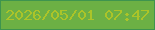 文字の大きさ：4、枠の色：3e944e、背景の色：6cb044、文字の色：abc429 無料ブログパーツのブログ時計