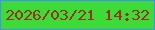 文字の大きさ：2、枠の色：3e94f4、背景の色：3dda38、文字の色：983220 無料ブログパーツのブログ時計