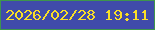 文字の大きさ：4、枠の色：3e954c、背景の色：404baa、文字の色：f9df26 無料ブログパーツのブログ時計