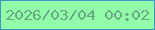 文字の大きさ：5、枠の色：3e96c6、背景の色：91fba9、文字の色：66a982 無料ブログパーツのブログ時計