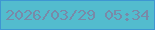 文字の大きさ：2、枠の色：3e96d2、背景の色：53bcce、文字の色：788aa8 無料ブログパーツのブログ時計