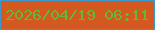 文字の大きさ：3、枠の色：3e97ca、背景の色：d45921、文字の色：66b833 無料ブログパーツのブログ時計