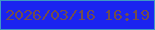 文字の大きさ：5、枠の色：3e99c5、背景の色：1b24f0、文字の色：724d4d 無料ブログパーツのブログ時計