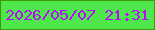 文字の大きさ：1、枠の色：3e9a04、背景の色：4ee84c、文字の色：b70bfc 無料ブログパーツのブログ時計