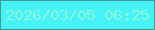 文字の大きさ：1、枠の色：3e9b91、背景の色：47f2f6、文字の色：89f8de 無料ブログパーツのブログ時計