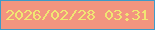 文字の大きさ：1、枠の色：3e9bc8、背景の色：f3957f、文字の色：f0e673 無料ブログパーツのブログ時計