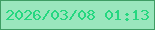 文字の大きさ：2、枠の色：3e9c63、背景の色：9ae6bd、文字の色：25d780 無料ブログパーツのブログ時計