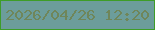 文字の大きさ：1、枠の色：3e9d28、背景の色：6c9d9b、文字の色：6f865a 無料ブログパーツのブログ時計