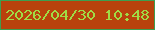 文字の大きさ：5、枠の色：3e9e4f、背景の色：b9420c、文字の色：a0db45 無料ブログパーツのブログ時計