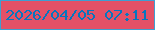 文字の大きさ：2、枠の色：3e9fd2、背景の色：e45167、文字の色：0676bf 無料ブログパーツのブログ時計