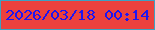 文字の大きさ：1、枠の色：3ea1c2、背景の色：ed413d、文字の色：1f15f0 無料ブログパーツのブログ時計