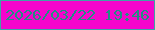 文字の大きさ：2、枠の色：3ea3a5、背景の色：f405cc、文字の色：228e83 無料ブログパーツのブログ時計
