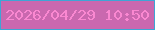 文字の大きさ：4、枠の色：3ea5d5、背景の色：ca68af、文字の色：fa88d1 無料ブログパーツのブログ時計