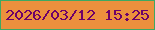 文字の大きさ：4、枠の色：3ea862、背景の色：ec903d、文字の色：6d0169 無料ブログパーツのブログ時計