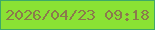 文字の大きさ：1、枠の色：3ea967、背景の色：8ae234、文字の色：8b7a4c 無料ブログパーツのブログ時計