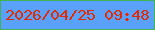 文字の大きさ：5、枠の色：3eb352、背景の色：5aa1fc、文字の色：e02c04 無料ブログパーツのブログ時計